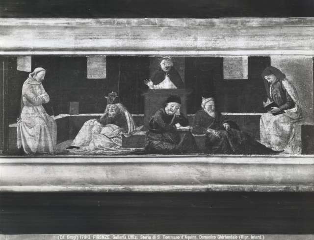 Brogi — Firenze. Galleria Uffizi. Storia di S. Tommaso d'Aquino. Domenico Ghirlandaio — particolare